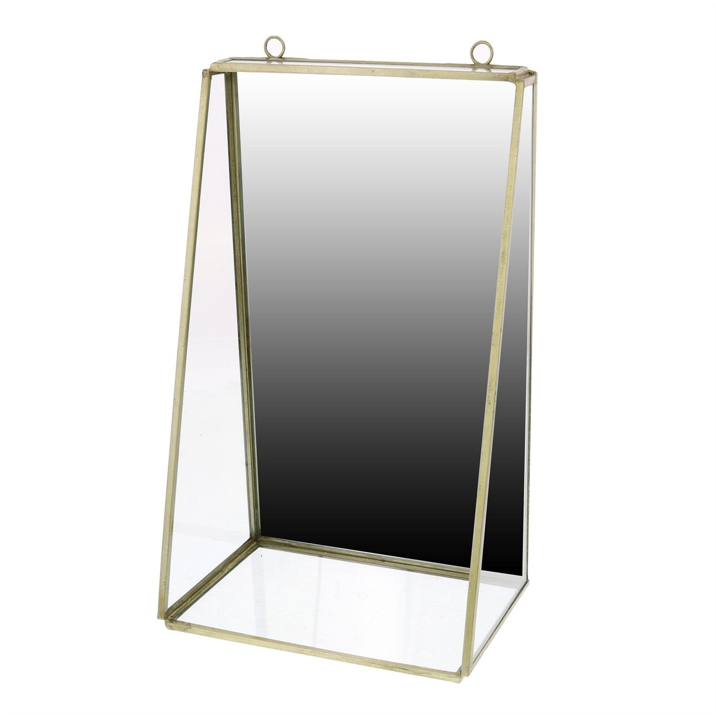 HomeRoots Gold Metal Vanity Mirror with Shelf