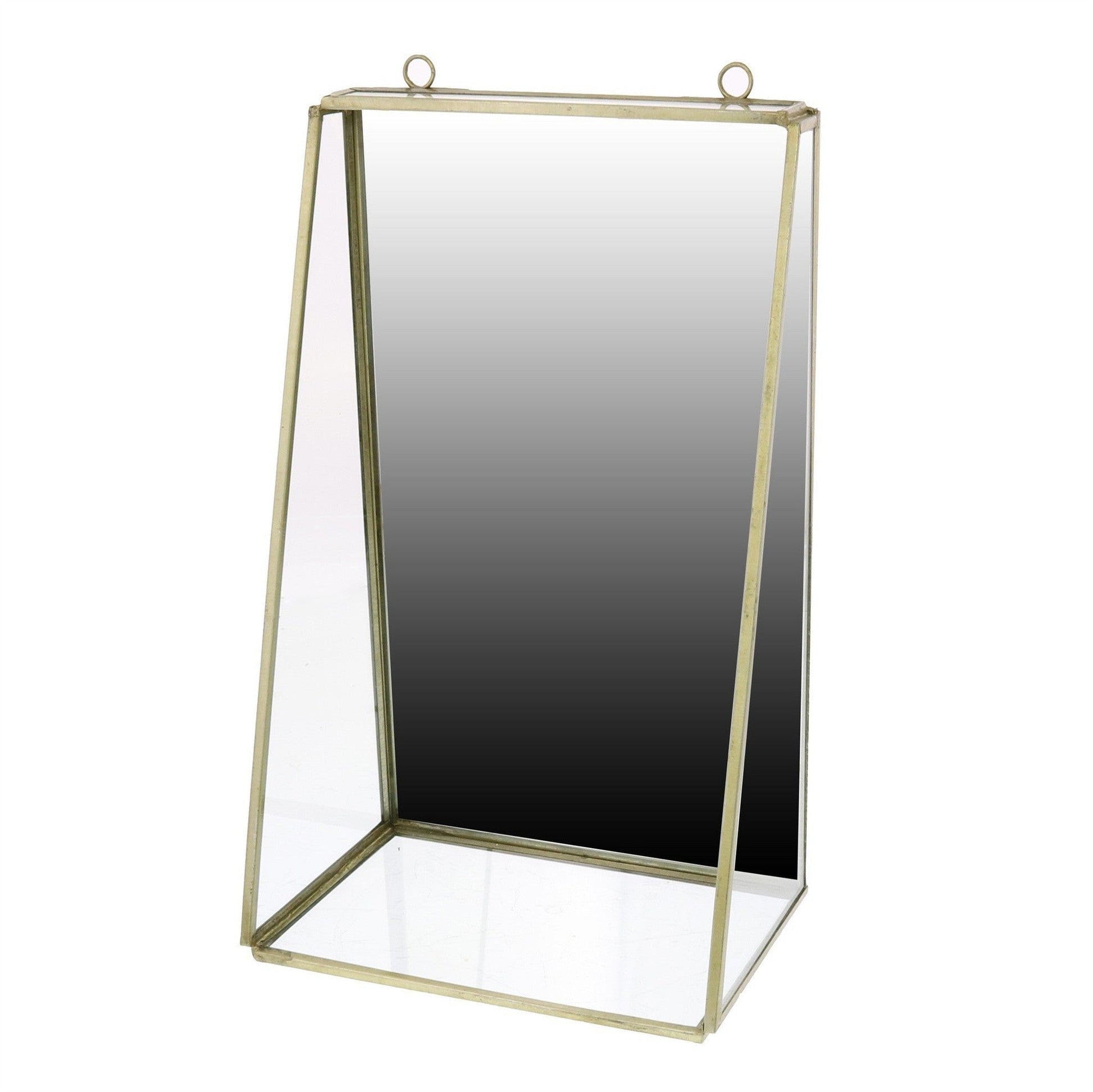 HomeRoots Gold Metal Vanity Mirror with Shelf