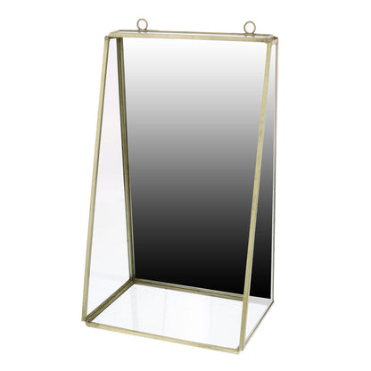 HomeRoots Gold Metal Vanity Mirror with Shelf