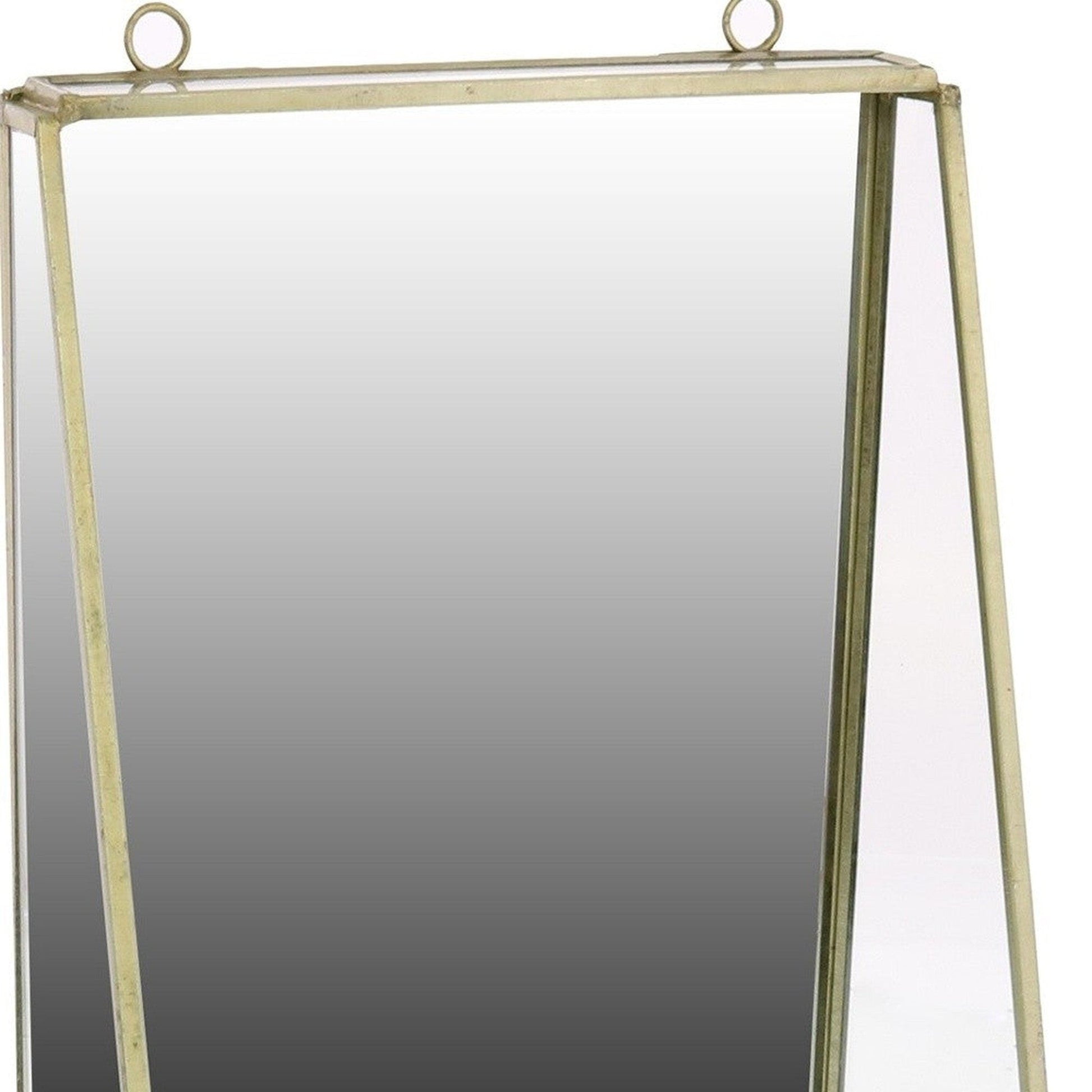 HomeRoots Gold Metal Vanity Mirror with Shelf