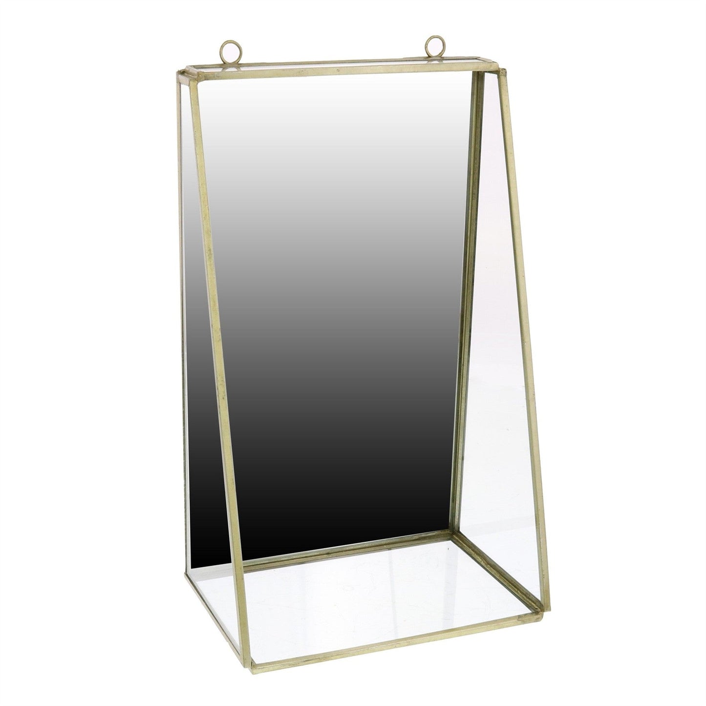 HomeRoots Gold Metal Vanity Mirror with Shelf