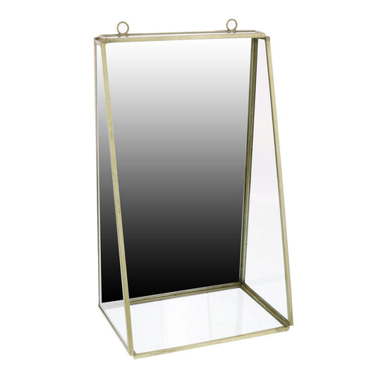 HomeRoots Gold Metal Vanity Mirror with Shelf