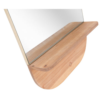 HomeRoots Gold Rectangular Mirror with Shelf