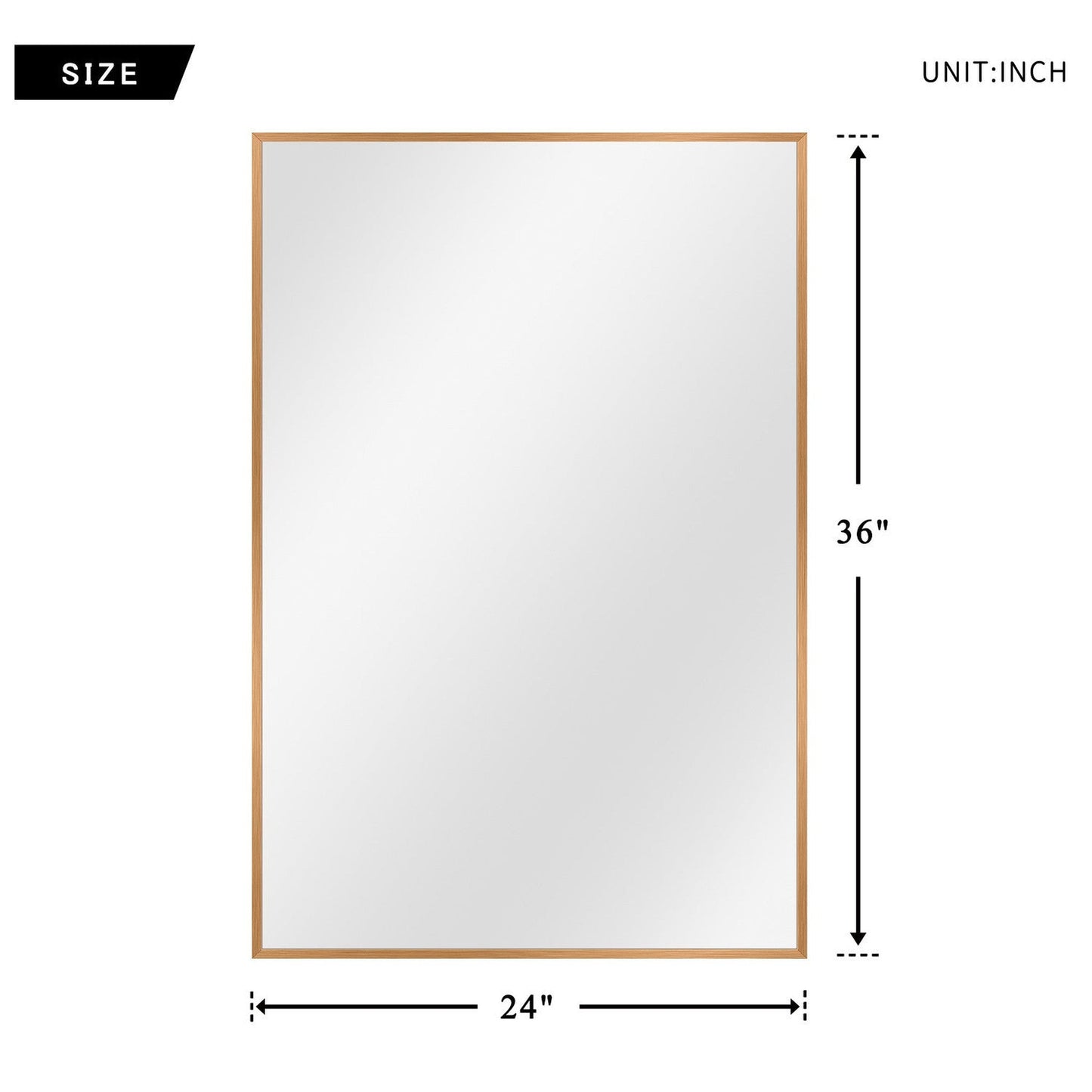 HomeRoots Gold Rectangular Wall Mirror