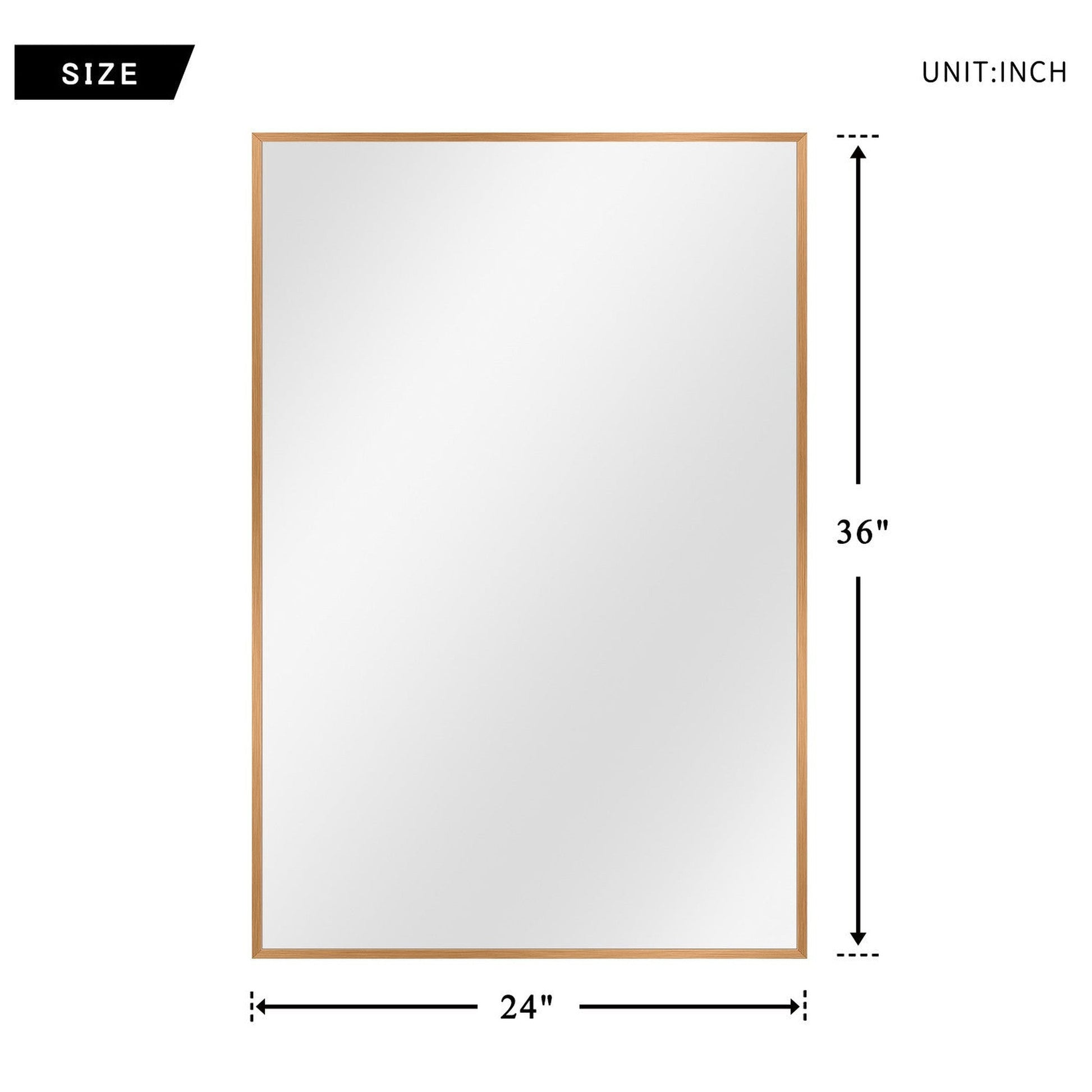 HomeRoots Gold Rectangular Wall Mirror