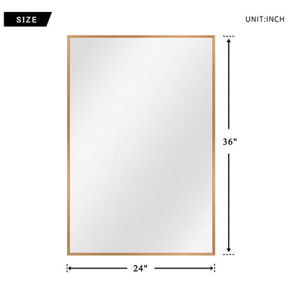HomeRoots Gold Rectangular Wall Mirror