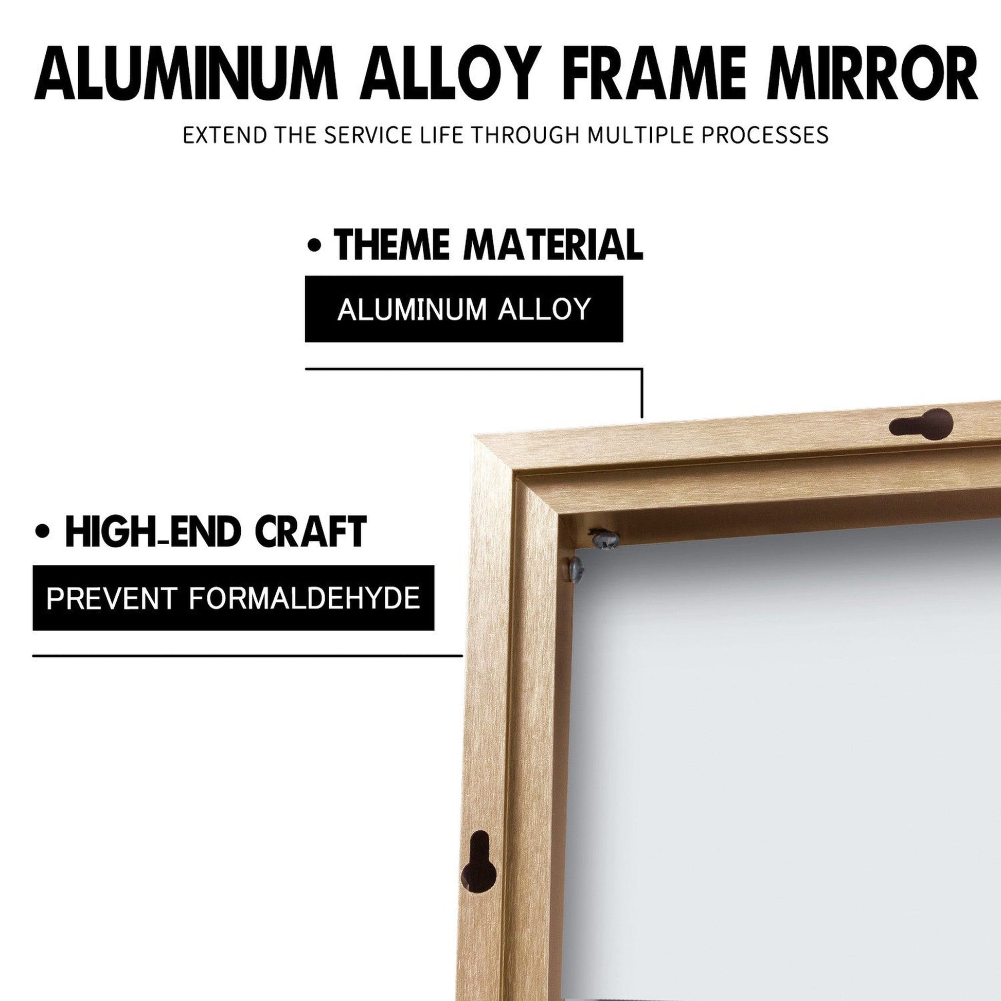 HomeRoots Gold Rectangular Wall Mirror