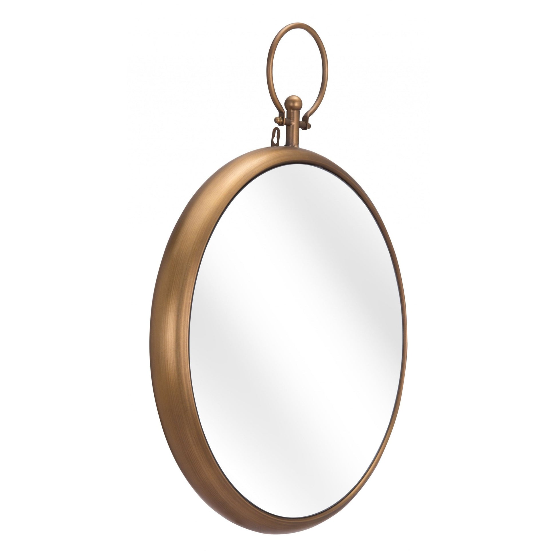 HomeRoots Gold Round Hanging Mirror