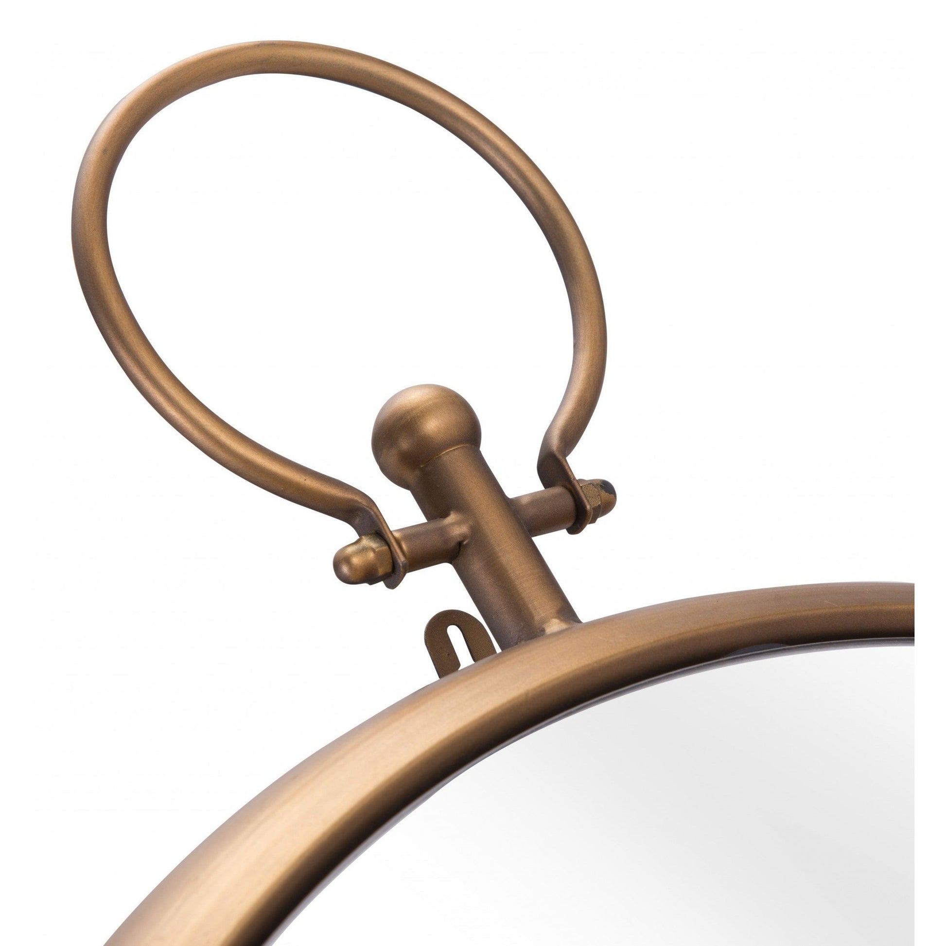 HomeRoots Gold Round Hanging Mirror