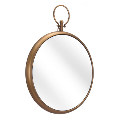 HomeRoots Gold Round Hanging Mirror