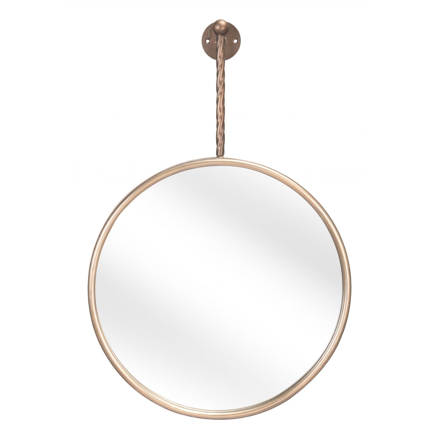HomeRoots Gold Round Mirror with Hanging Hook