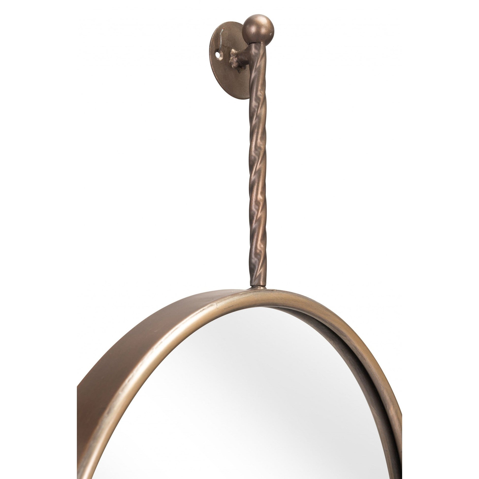 HomeRoots Gold Round Mirror with Hanging Hook