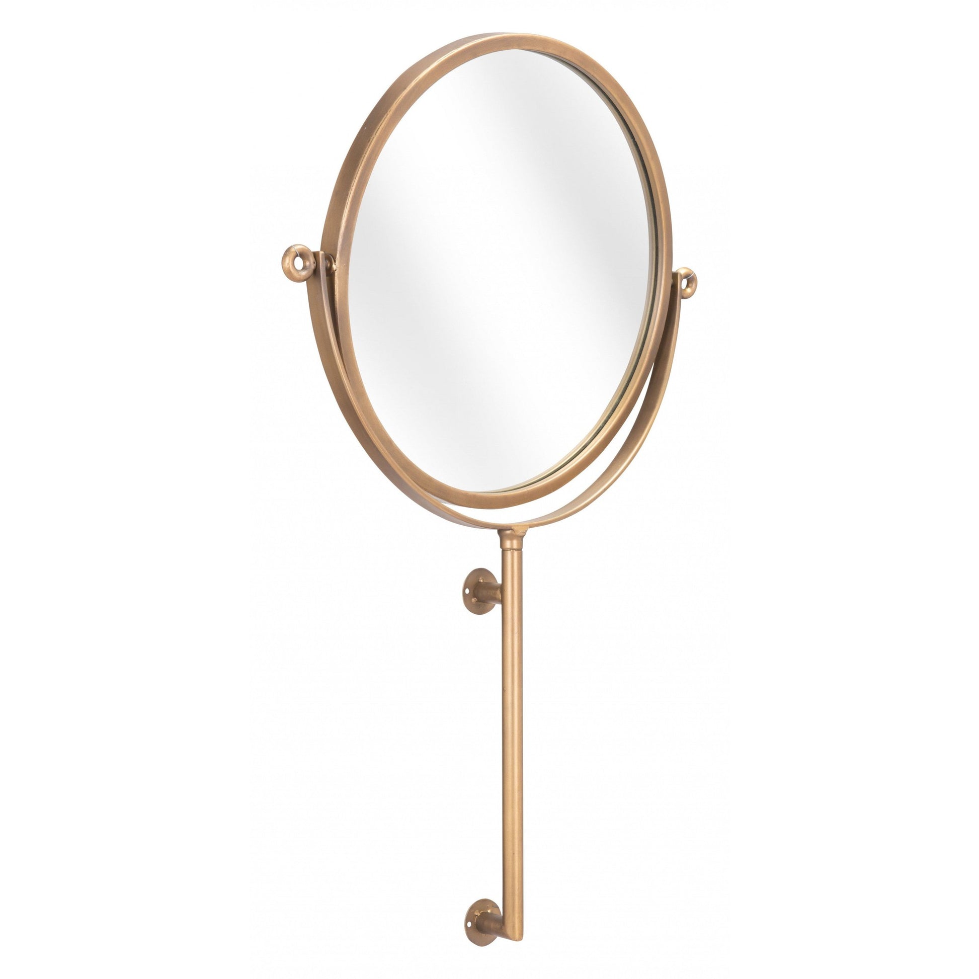 HomeRoots Gold Round Wall Mount Mirror