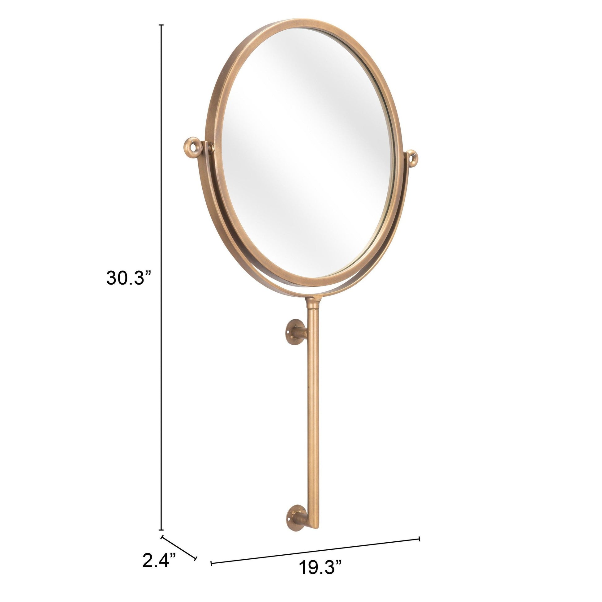 HomeRoots Gold Round Wall Mount Mirror