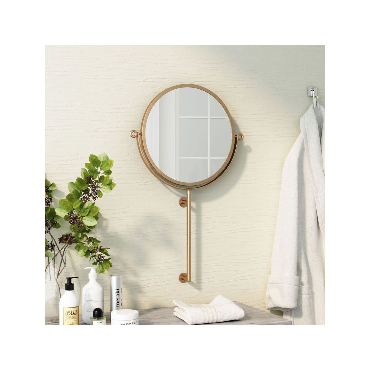 HomeRoots Gold Round Wall Mount Mirror