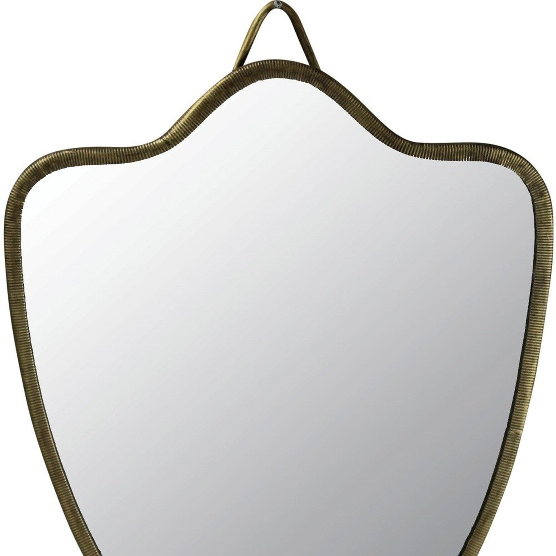 HomeRoots Gold Shield Shaped Wall Mirror