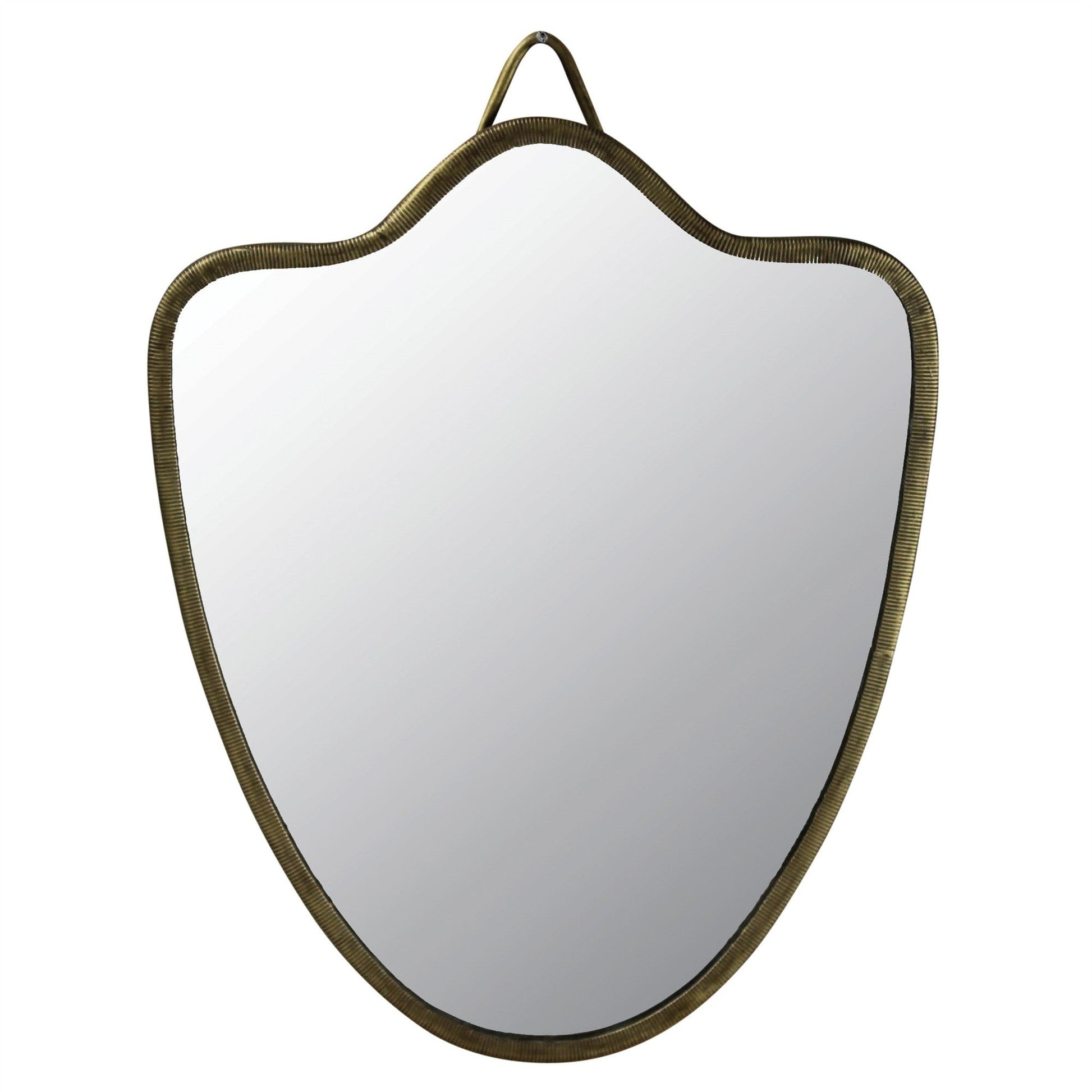 HomeRoots Gold Shield Shaped Wall Mirror