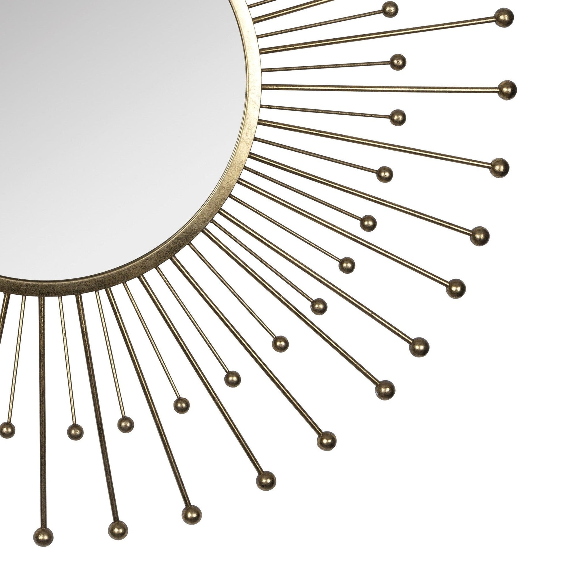 HomeRoots Gold Sunburst Round Wall Mirror