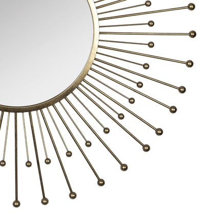 HomeRoots Gold Sunburst Round Wall Mirror