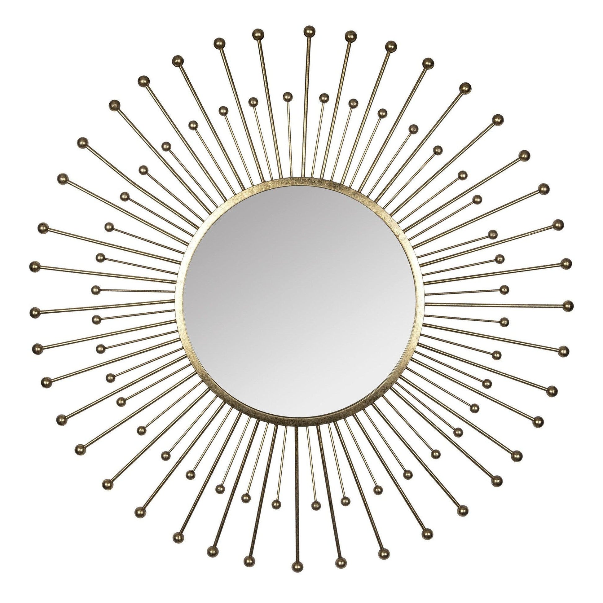 HomeRoots Gold Sunburst Round Wall Mirror