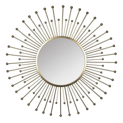 HomeRoots Gold Sunburst Round Wall Mirror