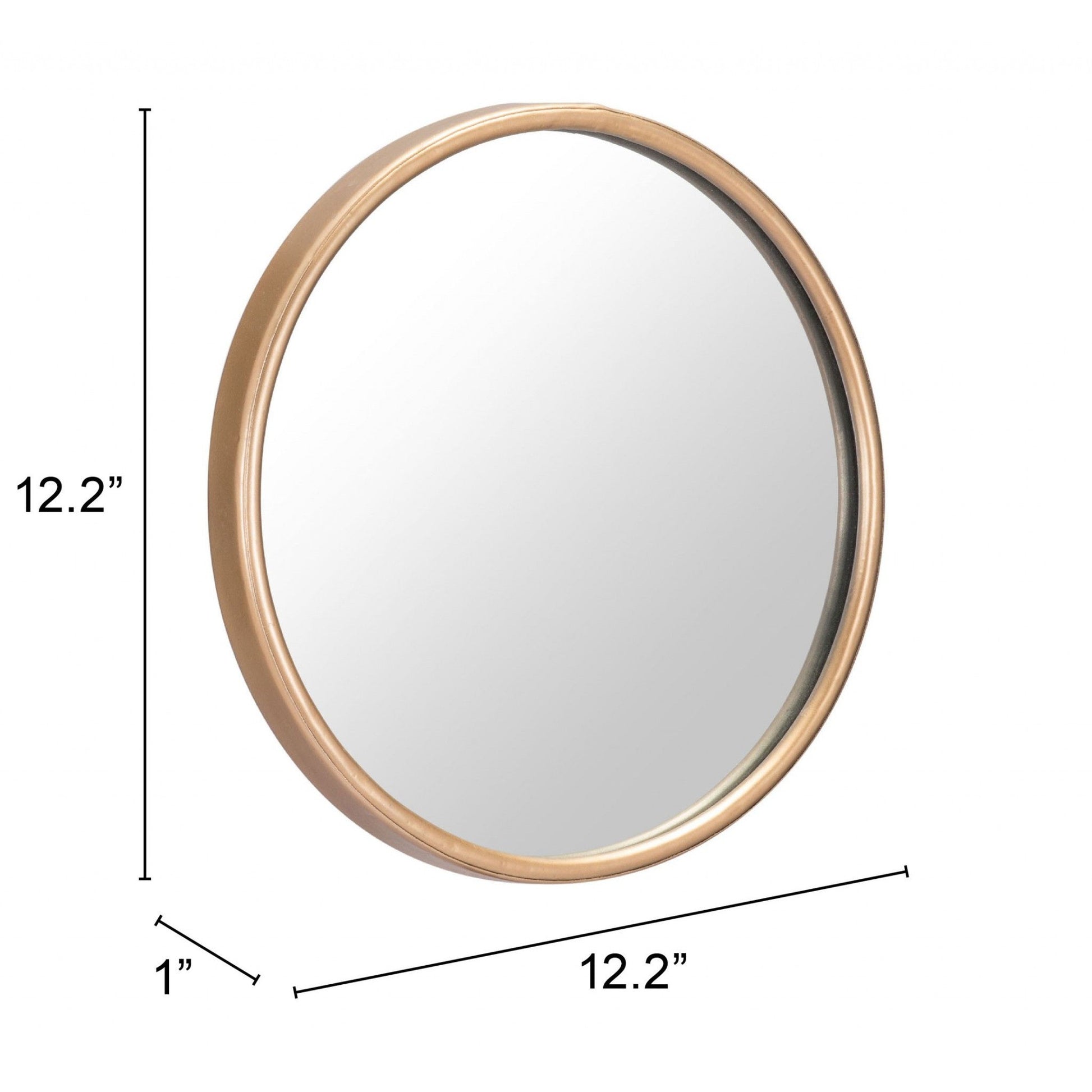 HomeRoots Gold Thick Border Round Mirror