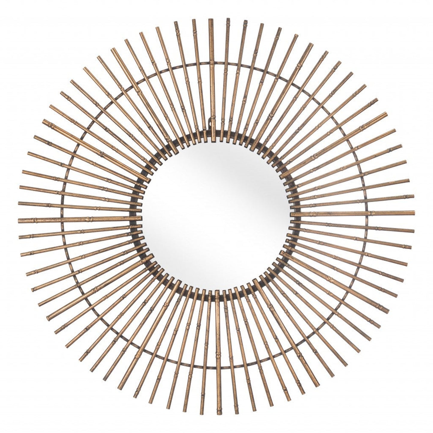 HomeRoots Gold Tribal Round Mirror