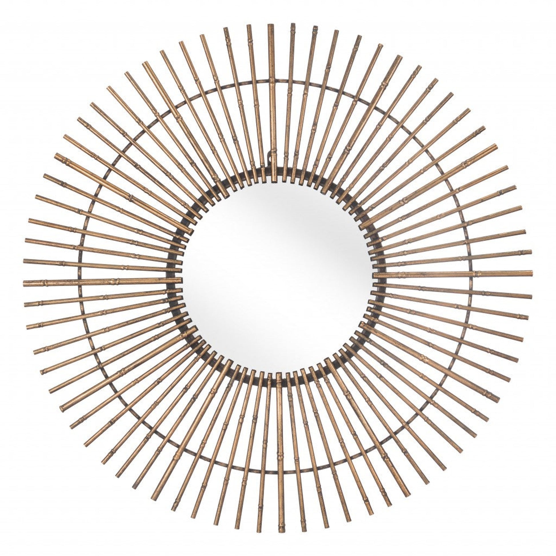 HomeRoots Gold Tribal Round Mirror
