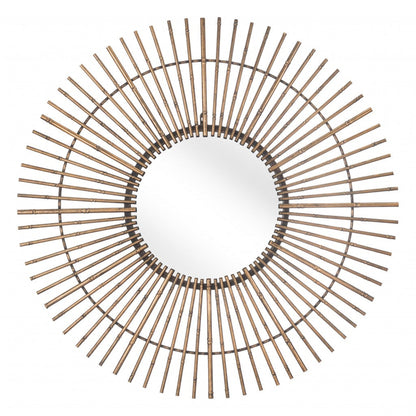 HomeRoots Gold Tribal Round Mirror