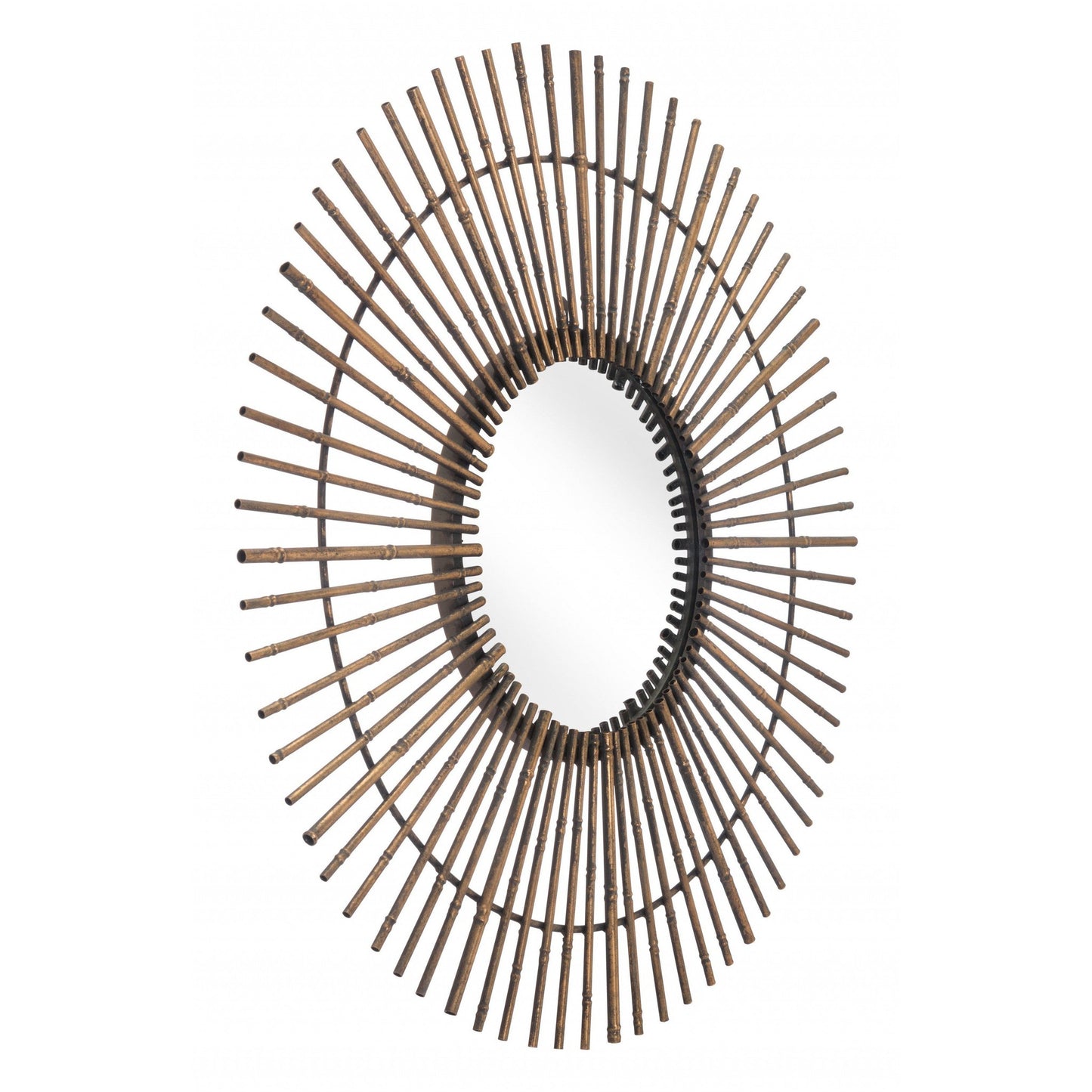 HomeRoots Gold Tribal Round Mirror