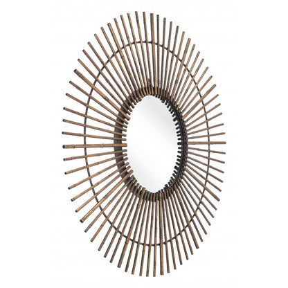 HomeRoots Gold Tribal Round Mirror