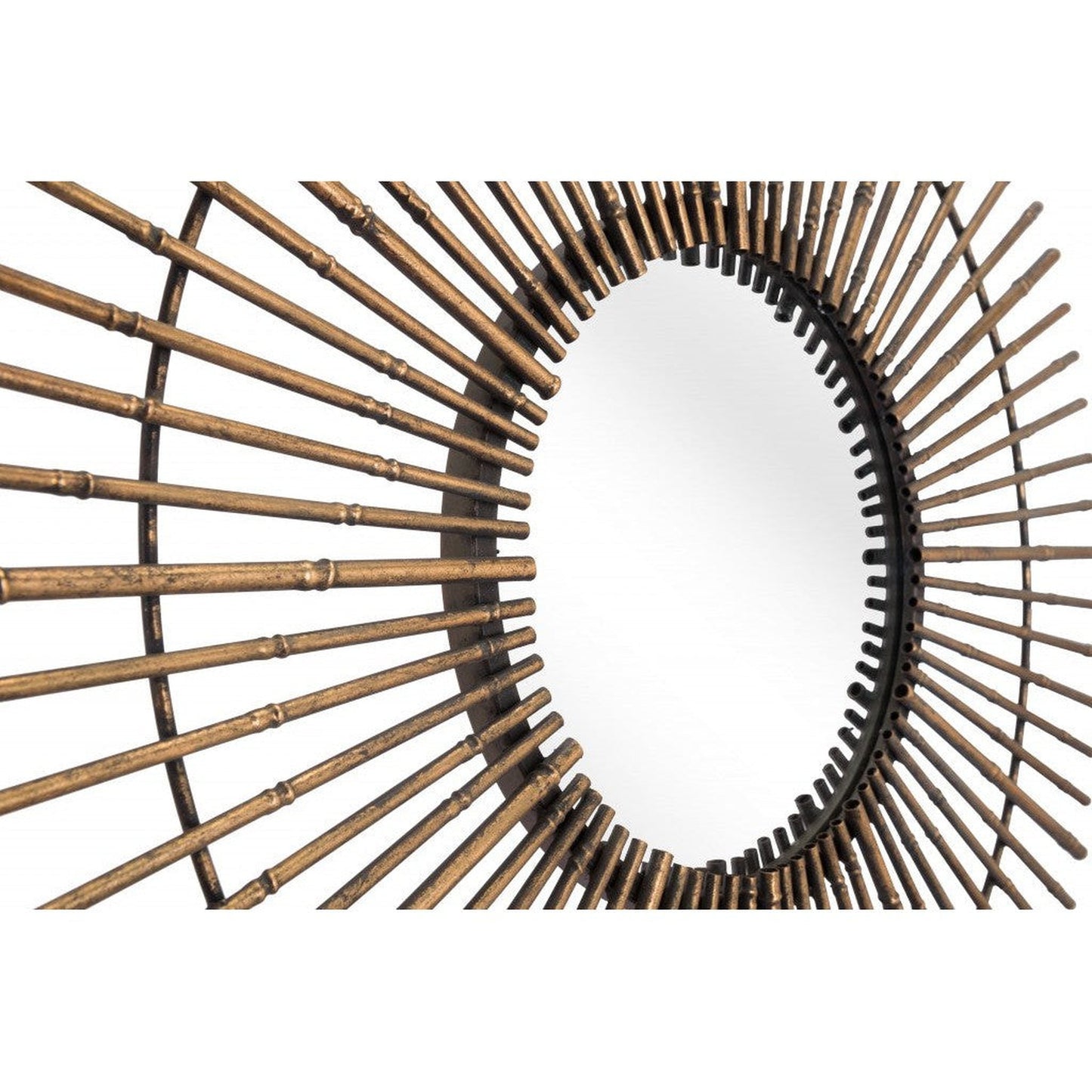 HomeRoots Gold Tribal Round Mirror