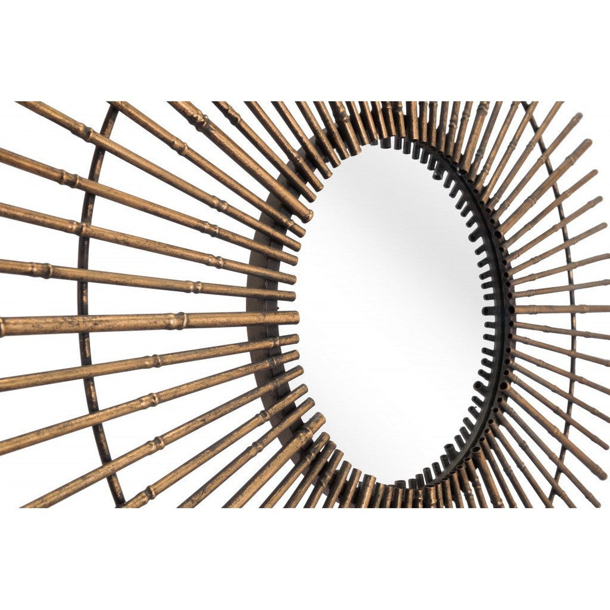 HomeRoots Gold Tribal Round Mirror