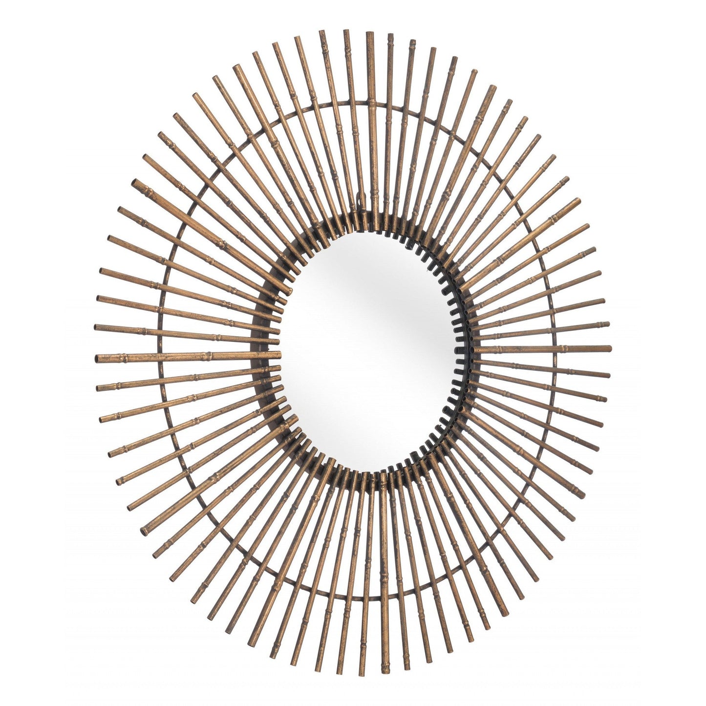 HomeRoots Gold Tribal Round Mirror