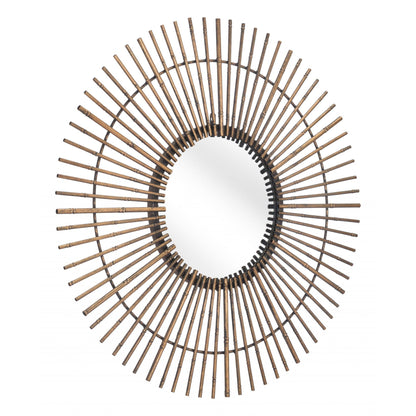 HomeRoots Gold Tribal Round Mirror