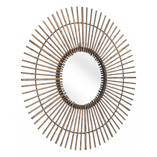 HomeRoots Gold Tribal Round Mirror