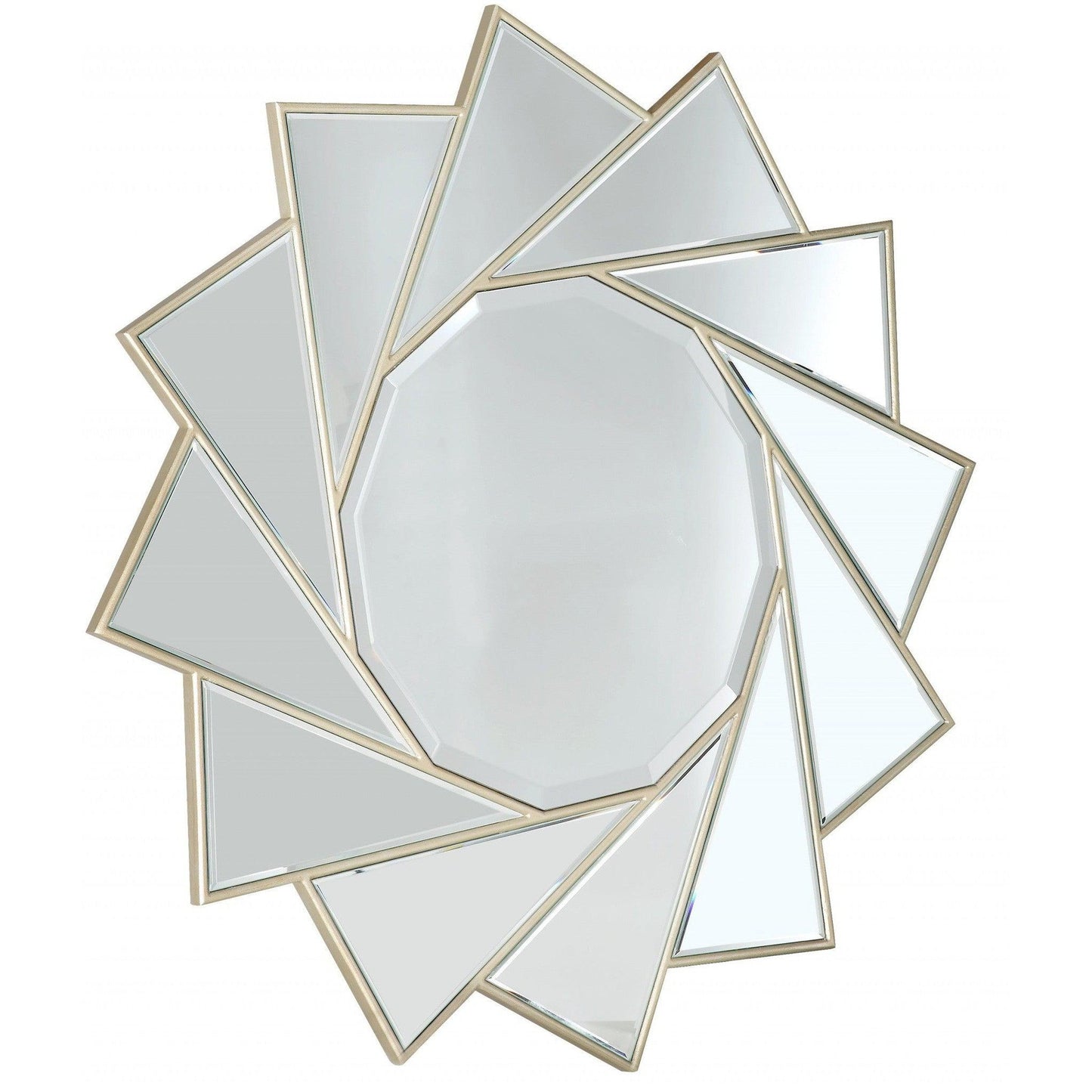 HomeRoots Gold Trimmed Pinwheel Wall Mirror