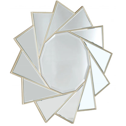 HomeRoots Gold Trimmed Pinwheel Wall Mirror