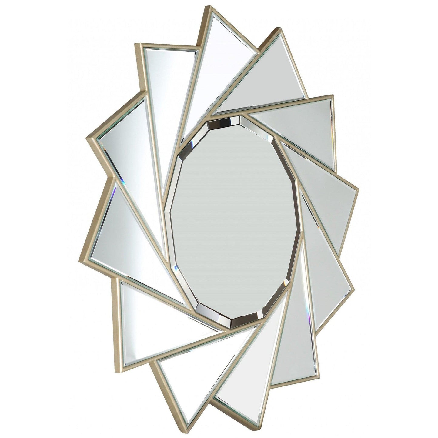 HomeRoots Gold Trimmed Pinwheel Wall Mirror