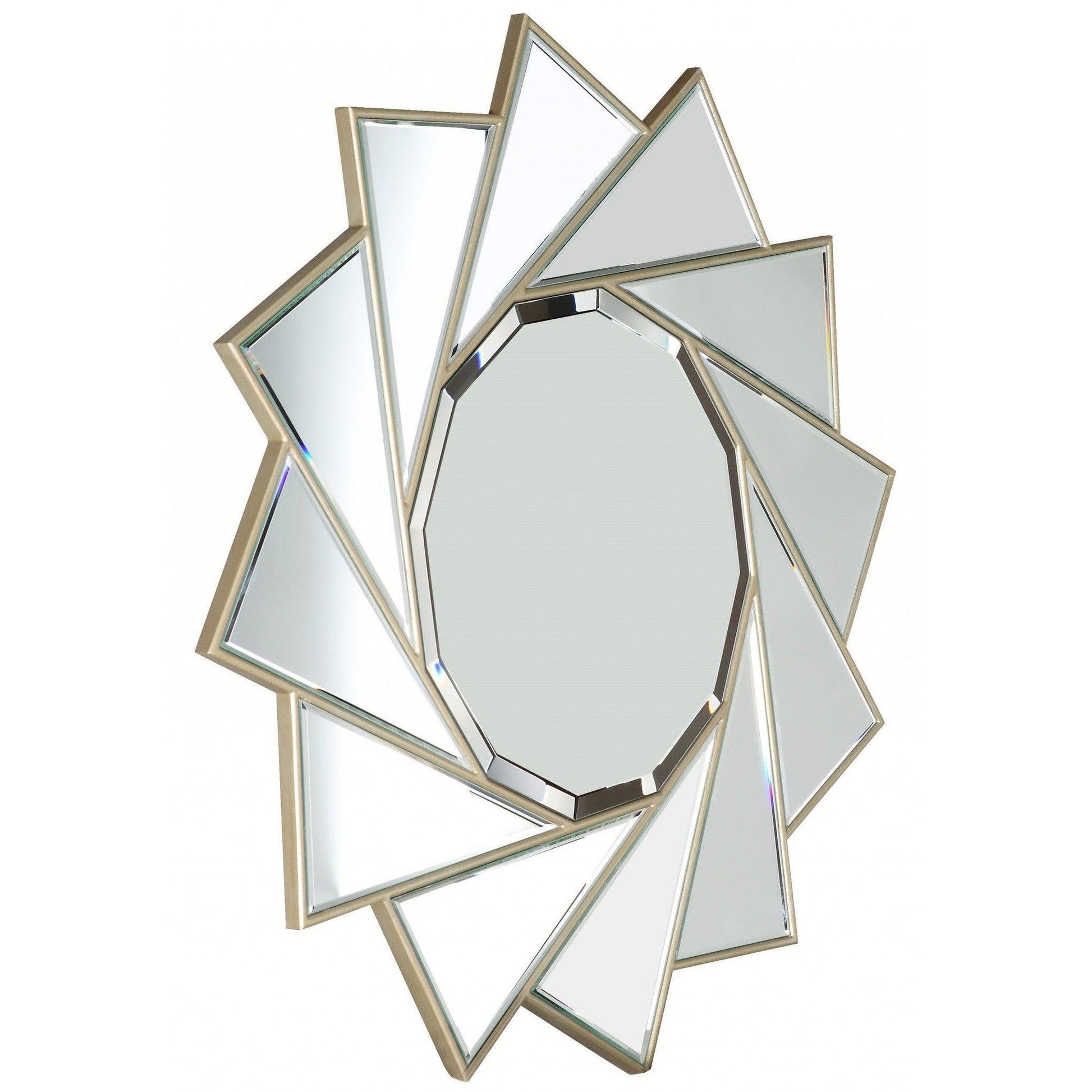 HomeRoots Gold Trimmed Pinwheel Wall Mirror