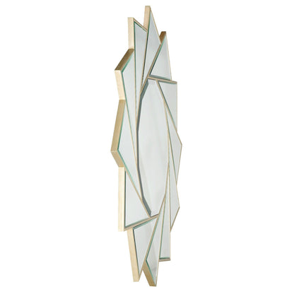 HomeRoots Gold Trimmed Pinwheel Wall Mirror