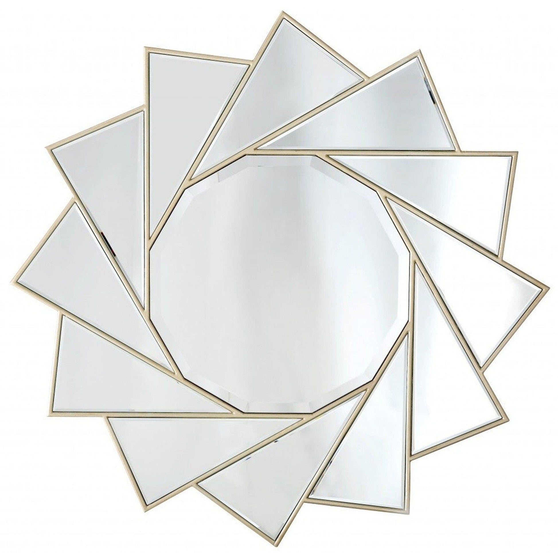 HomeRoots Gold Trimmed Pinwheel Wall Mirror