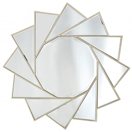 HomeRoots Gold Trimmed Pinwheel Wall Mirror