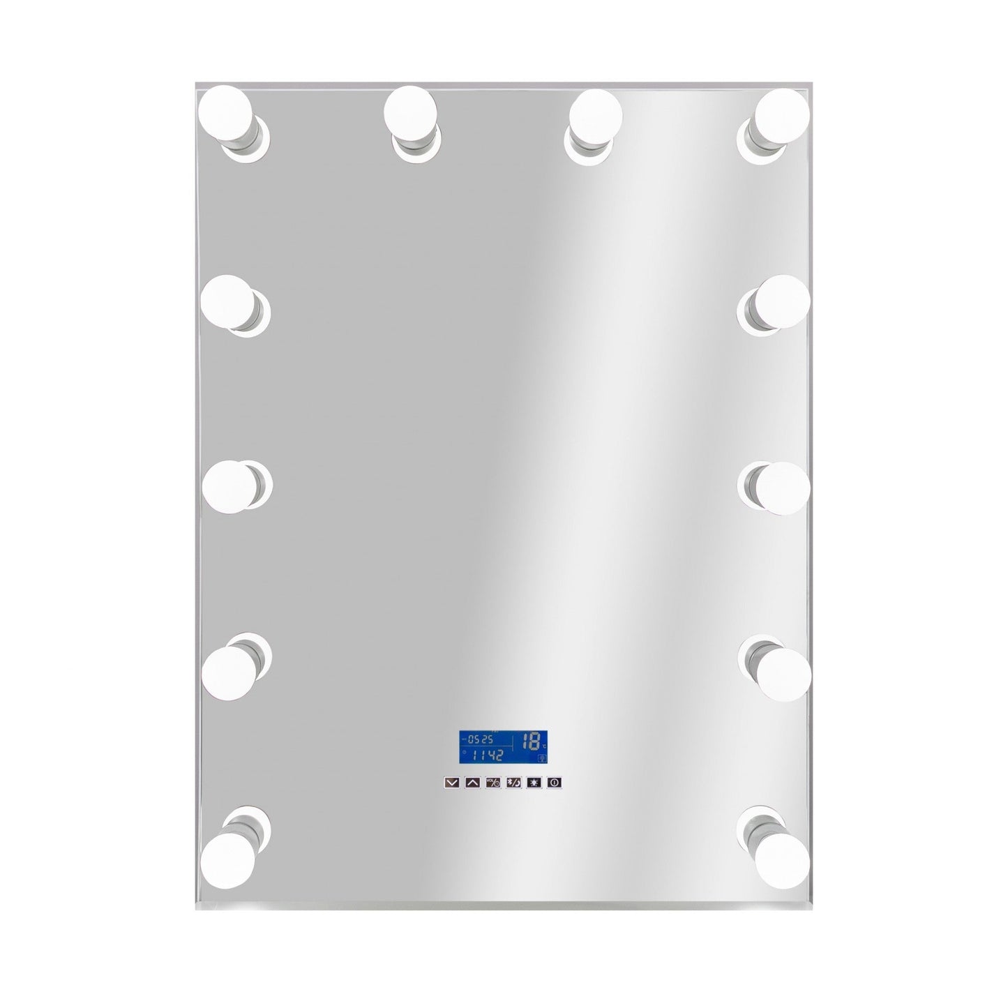 HomeRoots Gray Rectangular Glass and Metal Mirror with Stand