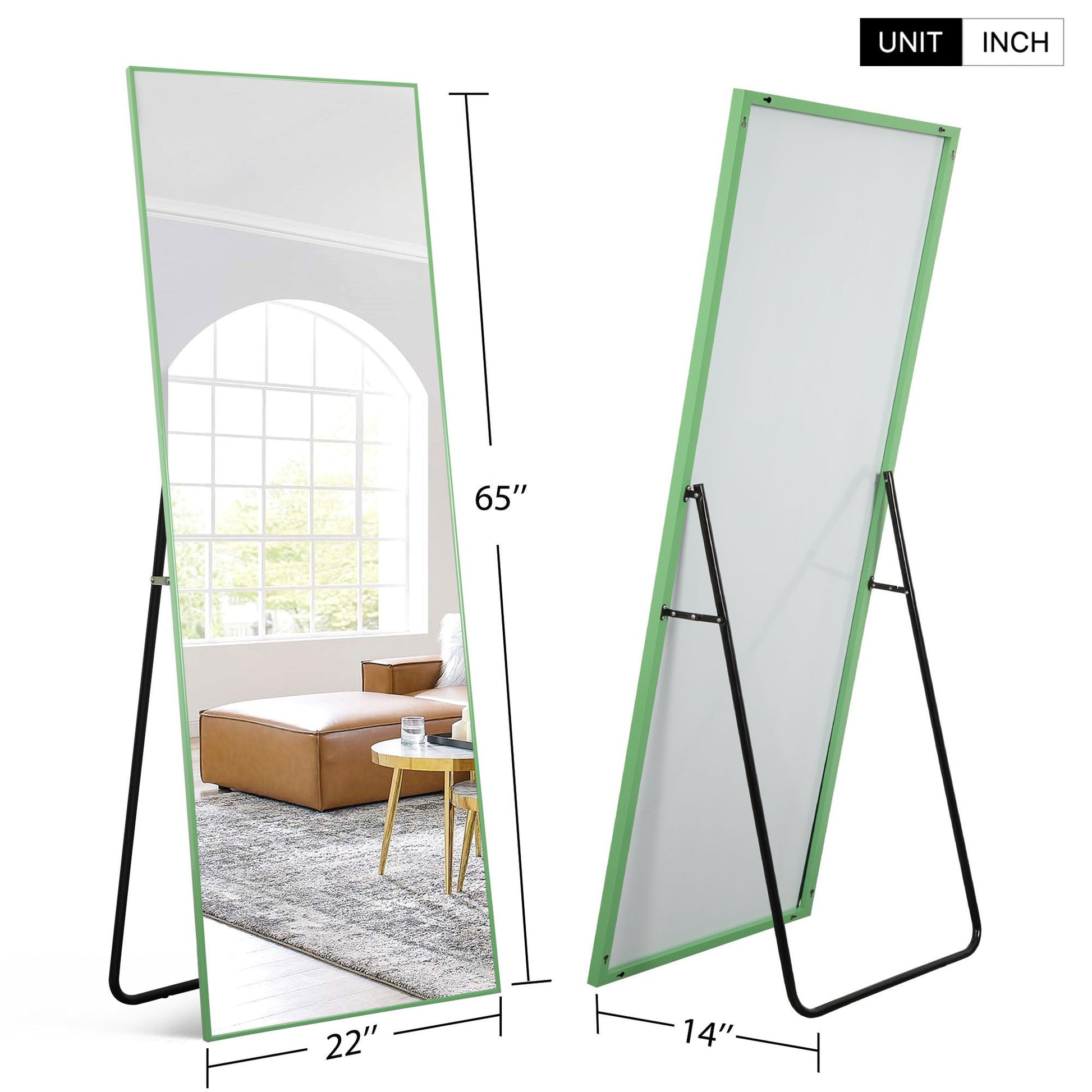 HomeRoots Green Framed Wall Mirror
