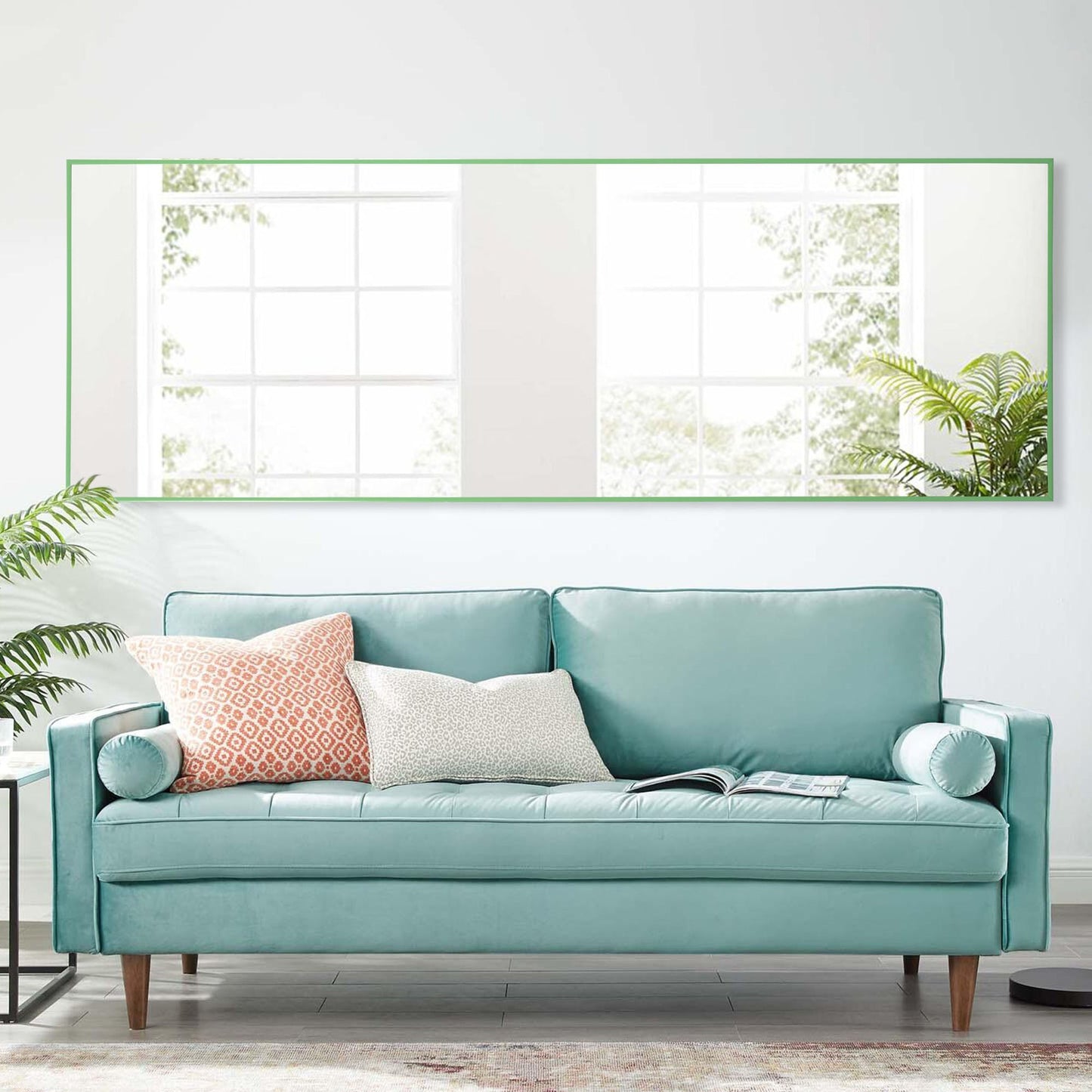 HomeRoots Green Framed Wall Mirror