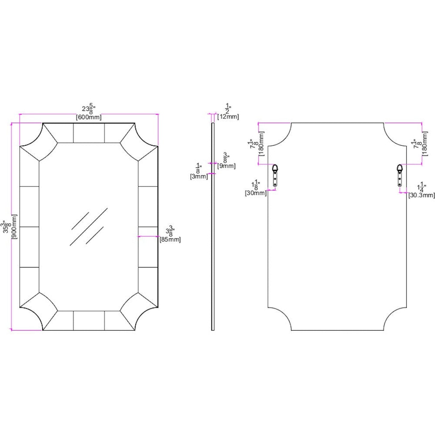 HomeRoots Grey Antiqued Framed Mirror