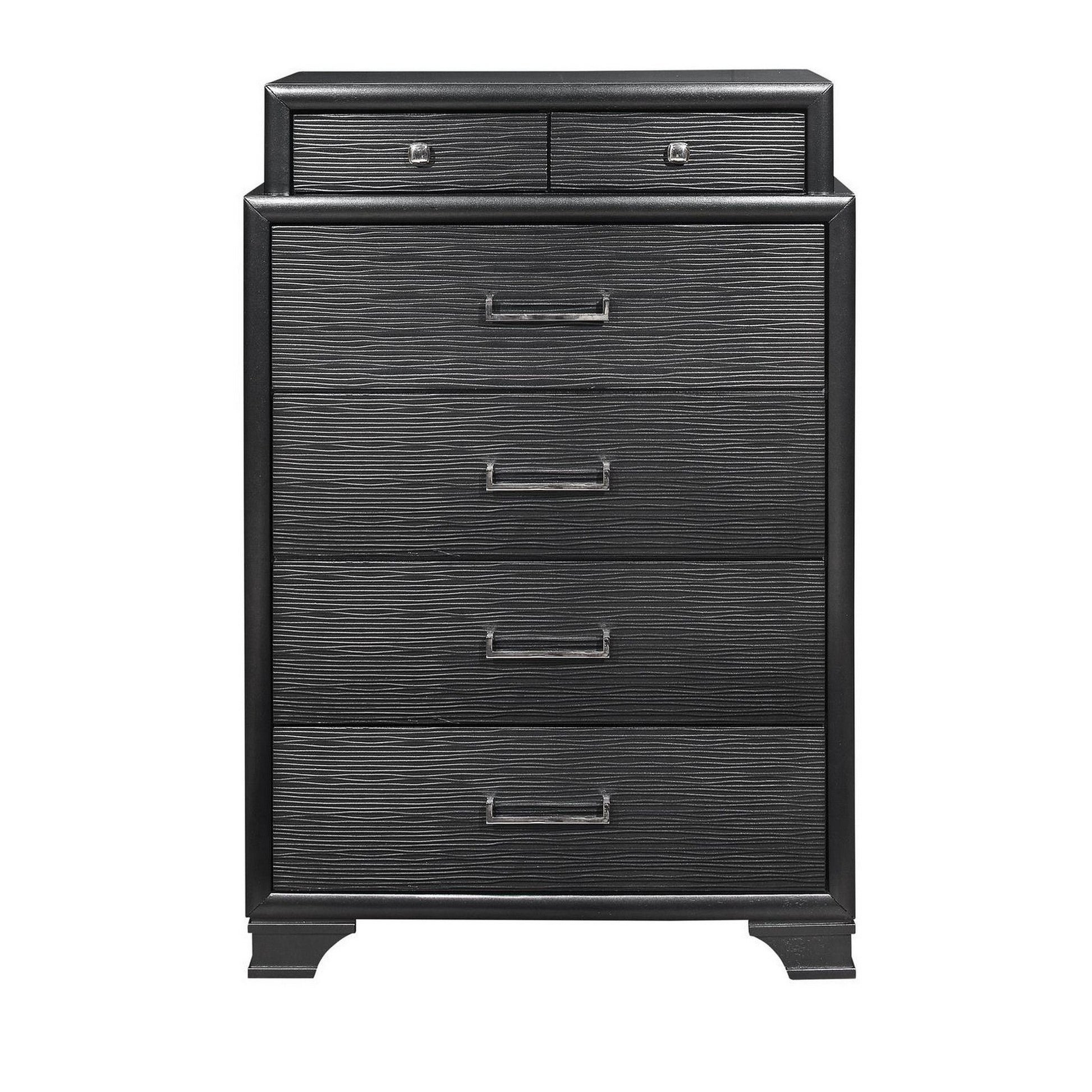 HomeRoots Grey Cabinet With 6 Drawers