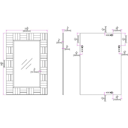 HomeRoots Grey Rectangular Mirror