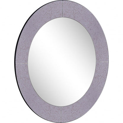 HomeRoots Grey Round Wall Mirror